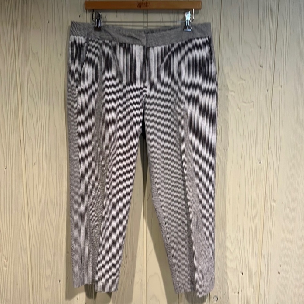 BRITISH Khaki Seersucker Pants, Size 12